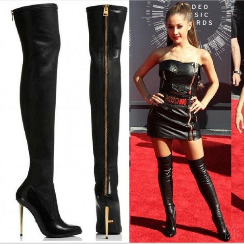 criss cross thigh high boots